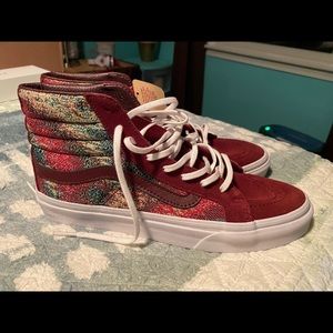 vans maroon slim classics high top